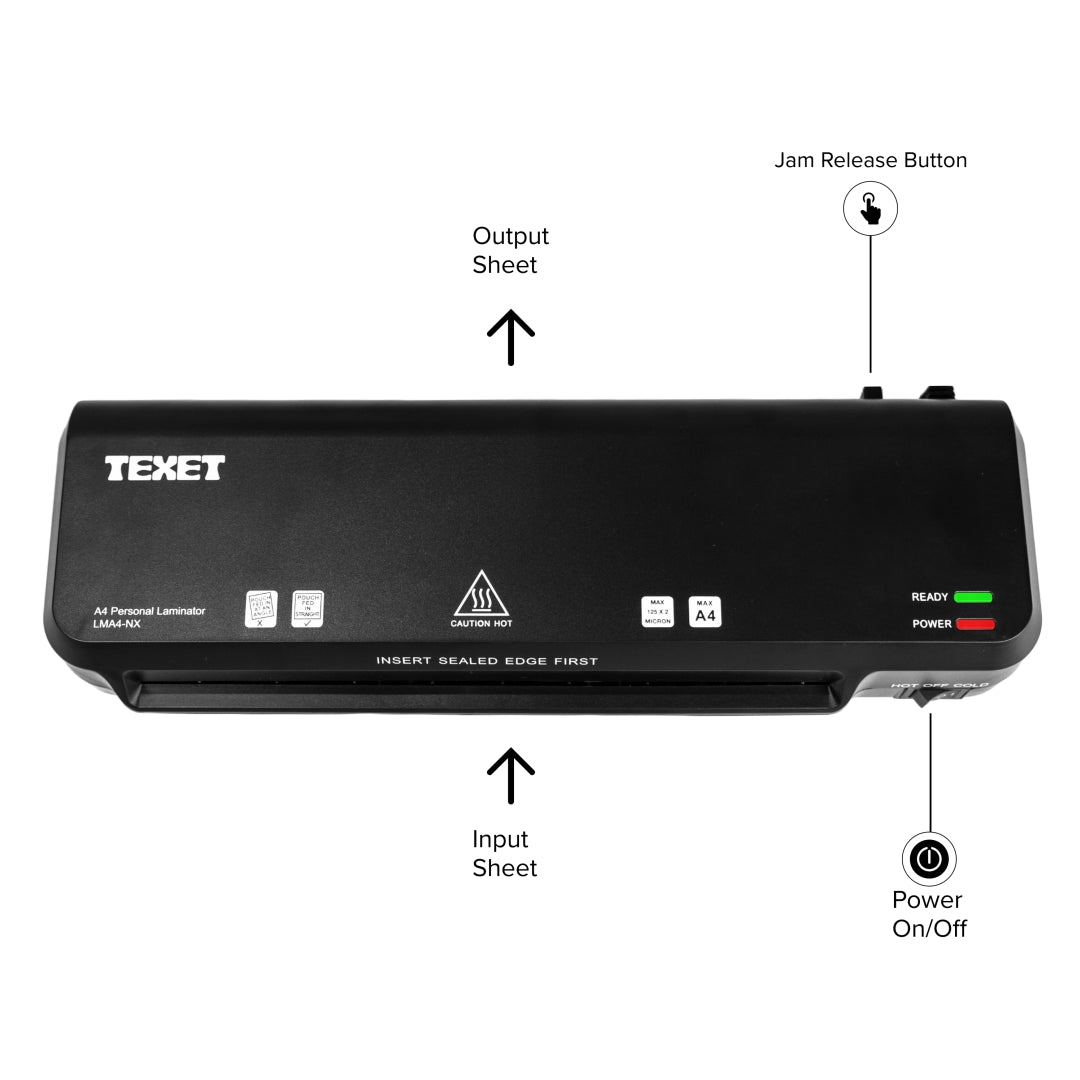 Texet LMA4-NX A4 Hot Laminator - Portable & Quick Heat