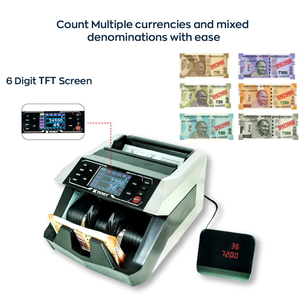 TEXET Money Counter with Value Counting Function TMC-EX