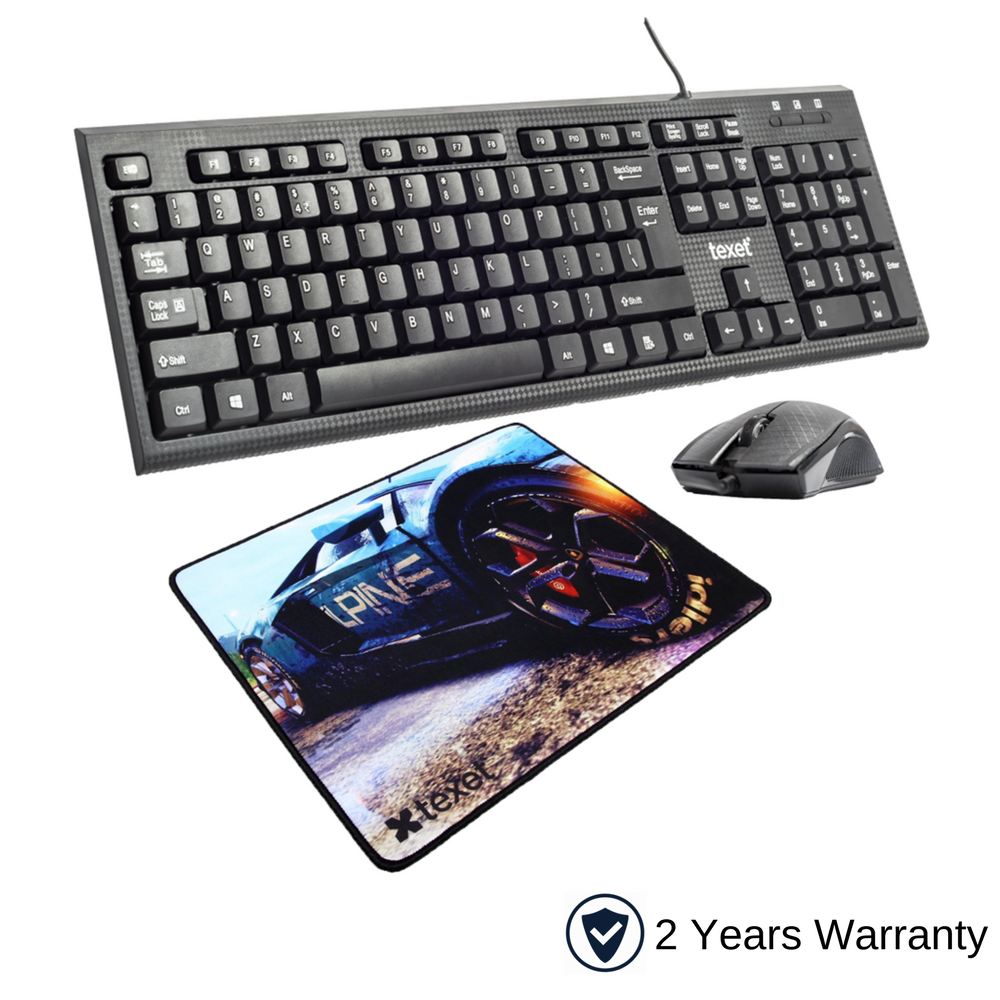 Texet Keyboard, Mouse & Mouse Pad Combo
