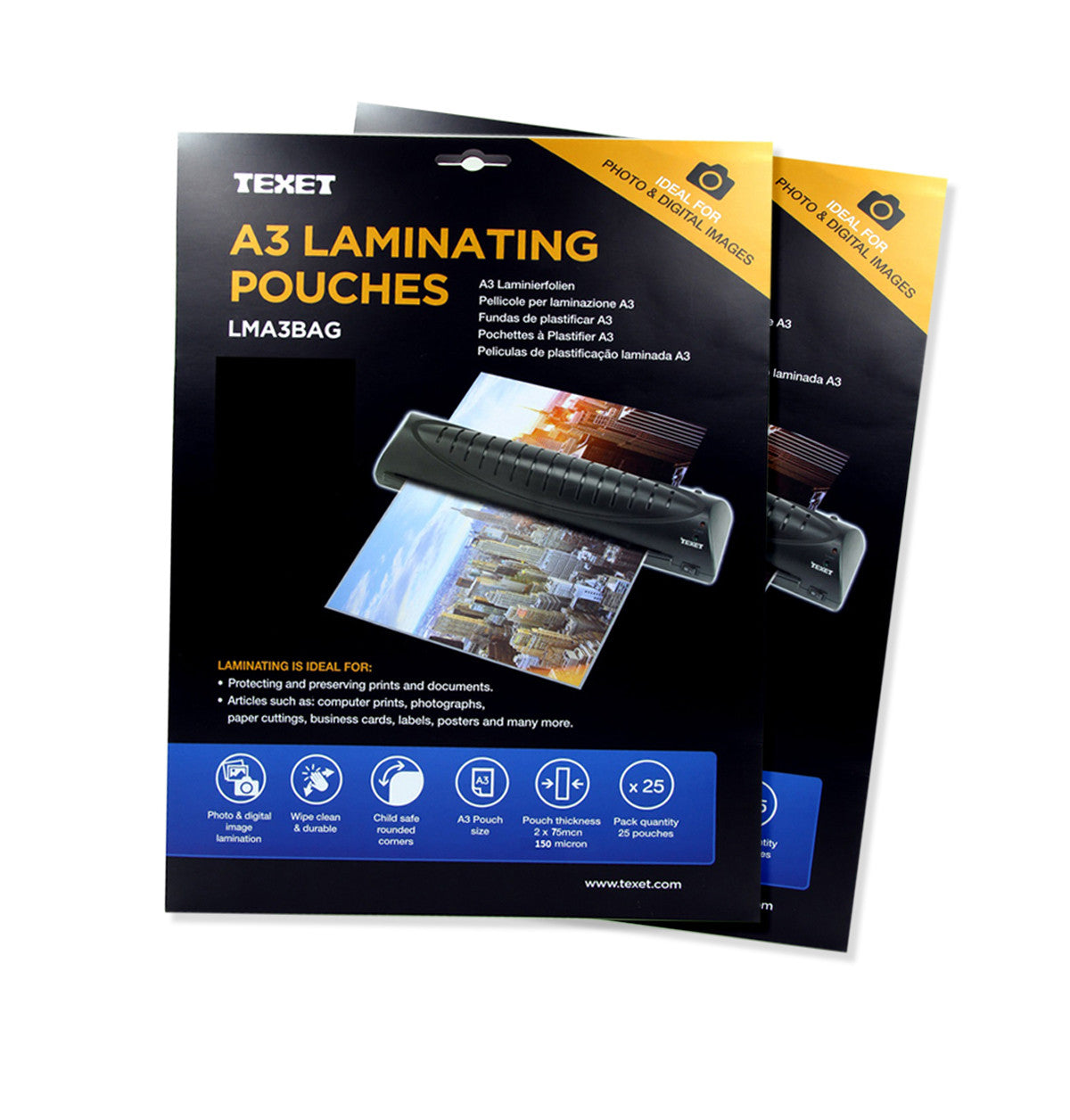 TEXET A3 High Quality laminating pouches - Pack of 50 pouches