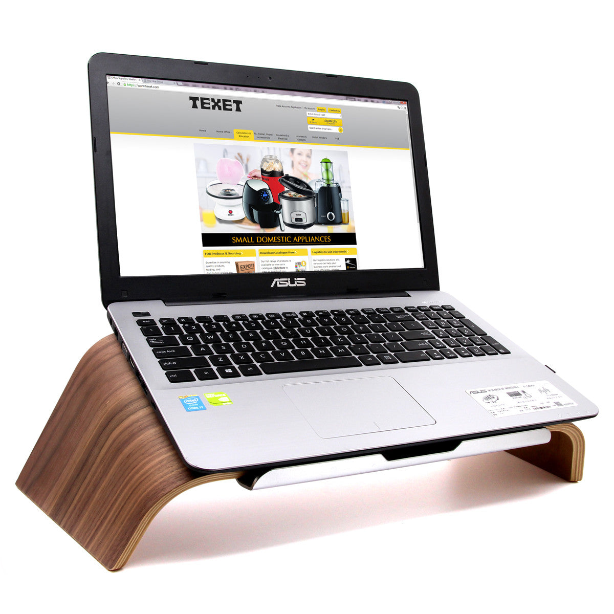 TEXET LPST-001W Wooden Tilt Laptop Stand (Black Walnut)